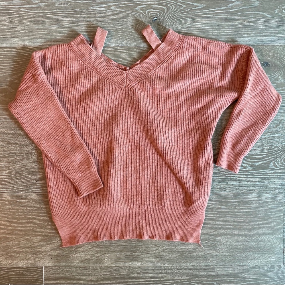 Cold Shoulder Blush Sweater